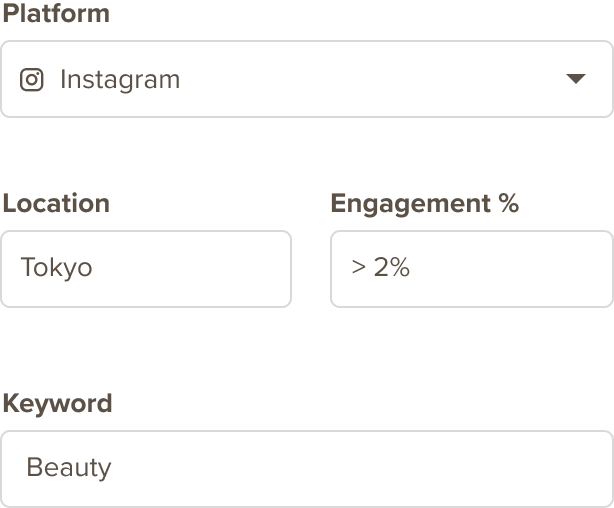 instagram influencer search filters
